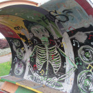 Mural of a skeleton